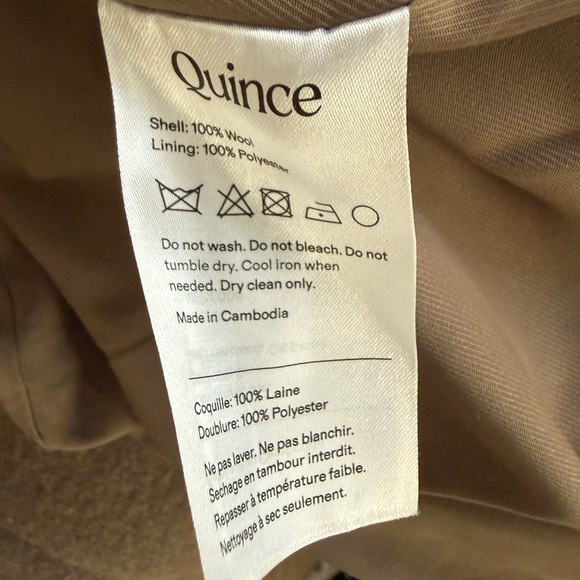Quince 100% Merino Wool Shawl Collar Long Coat XS NWOT Heather Elm - Picture 12 of 14